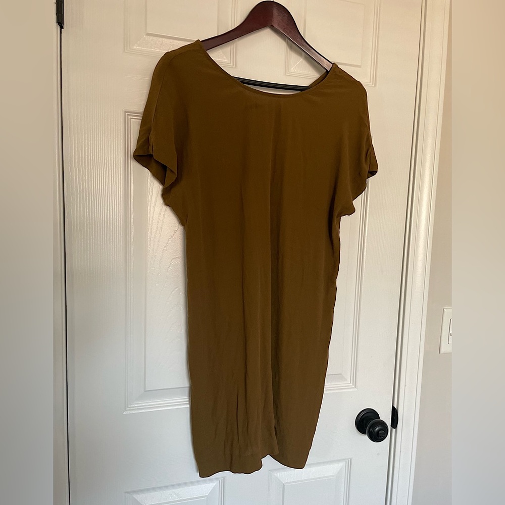 Madewell Olive Green tie back dress, Size S